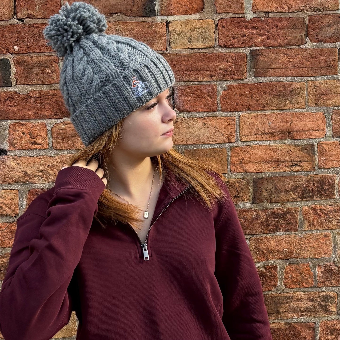 Cable Knit Melange Beanie - Road Rider