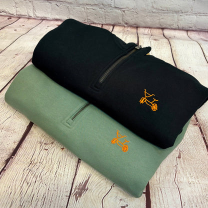 BMX, designed by Maxi - Embroidered 1/4 Zip Sweatshirt - (unisex)
