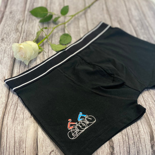 Cycling Duo - Mens Boxer Shorts. Perfect Valentines gift - Spoke & Solace