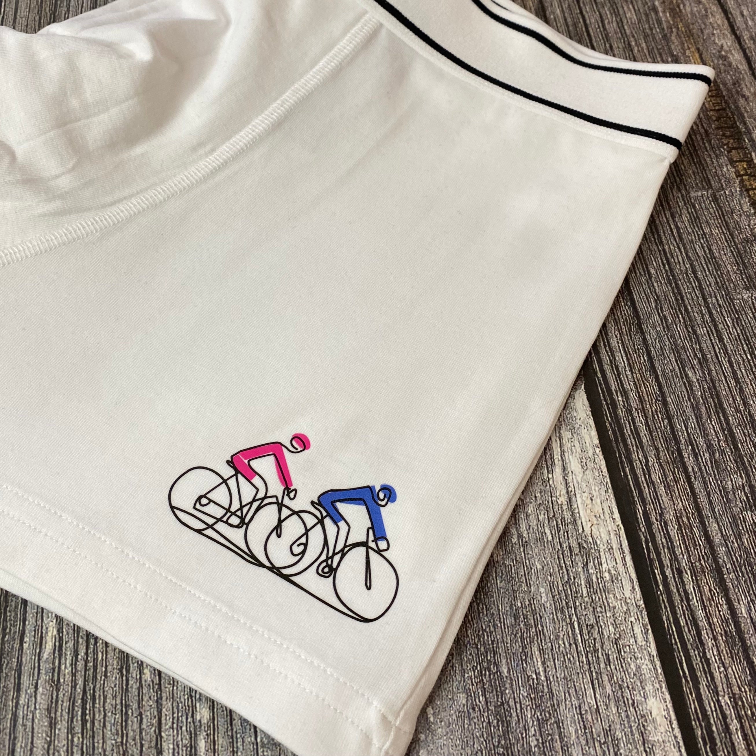 Cycling Duo - Mens White Boxer Shorts