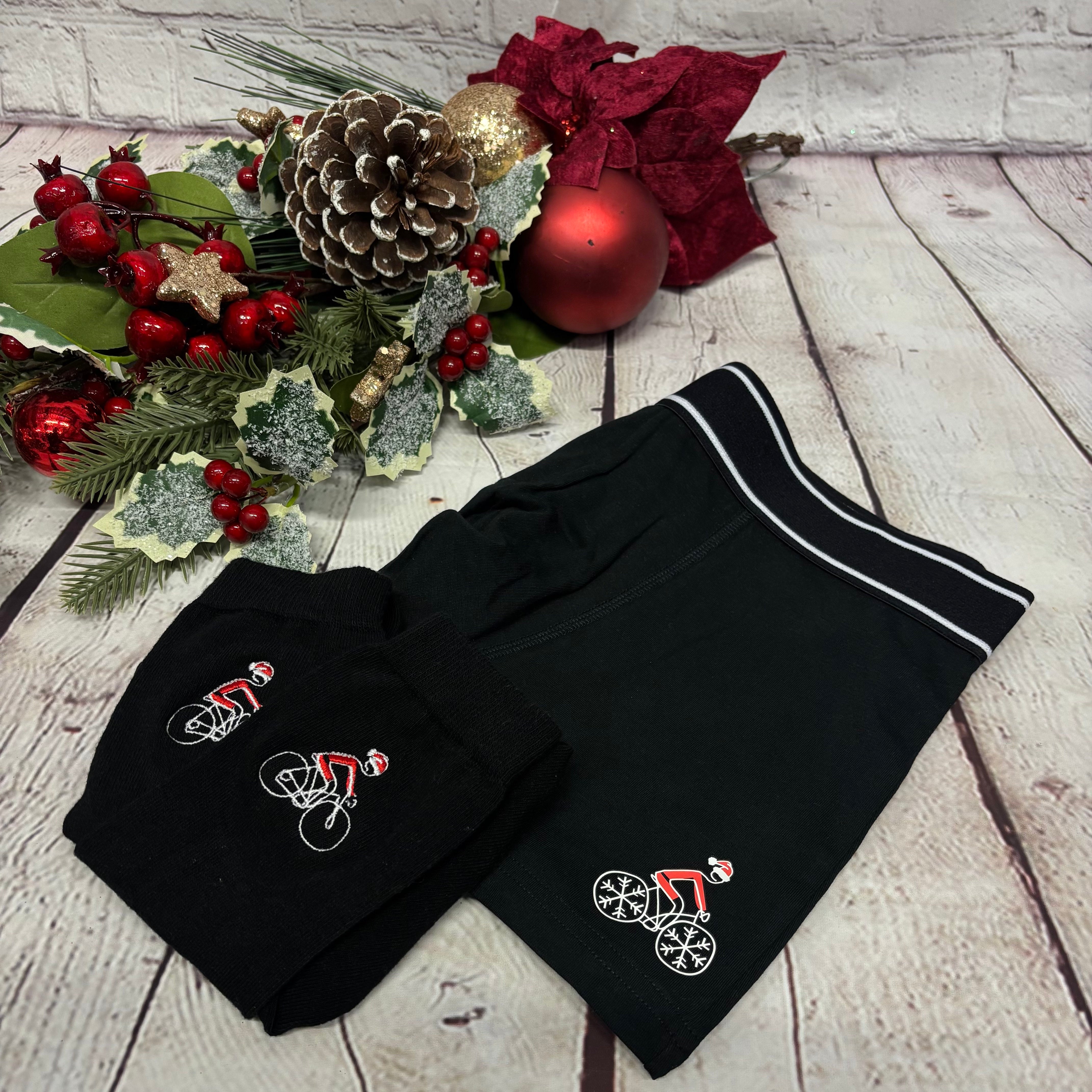 Cycling Santa Christmas Socks - LIMITED NUMBERS