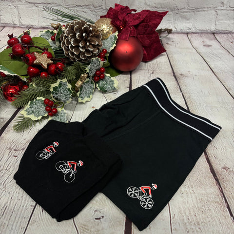 Cycling Santa Christmas Socks - LIMITED NUMBERS