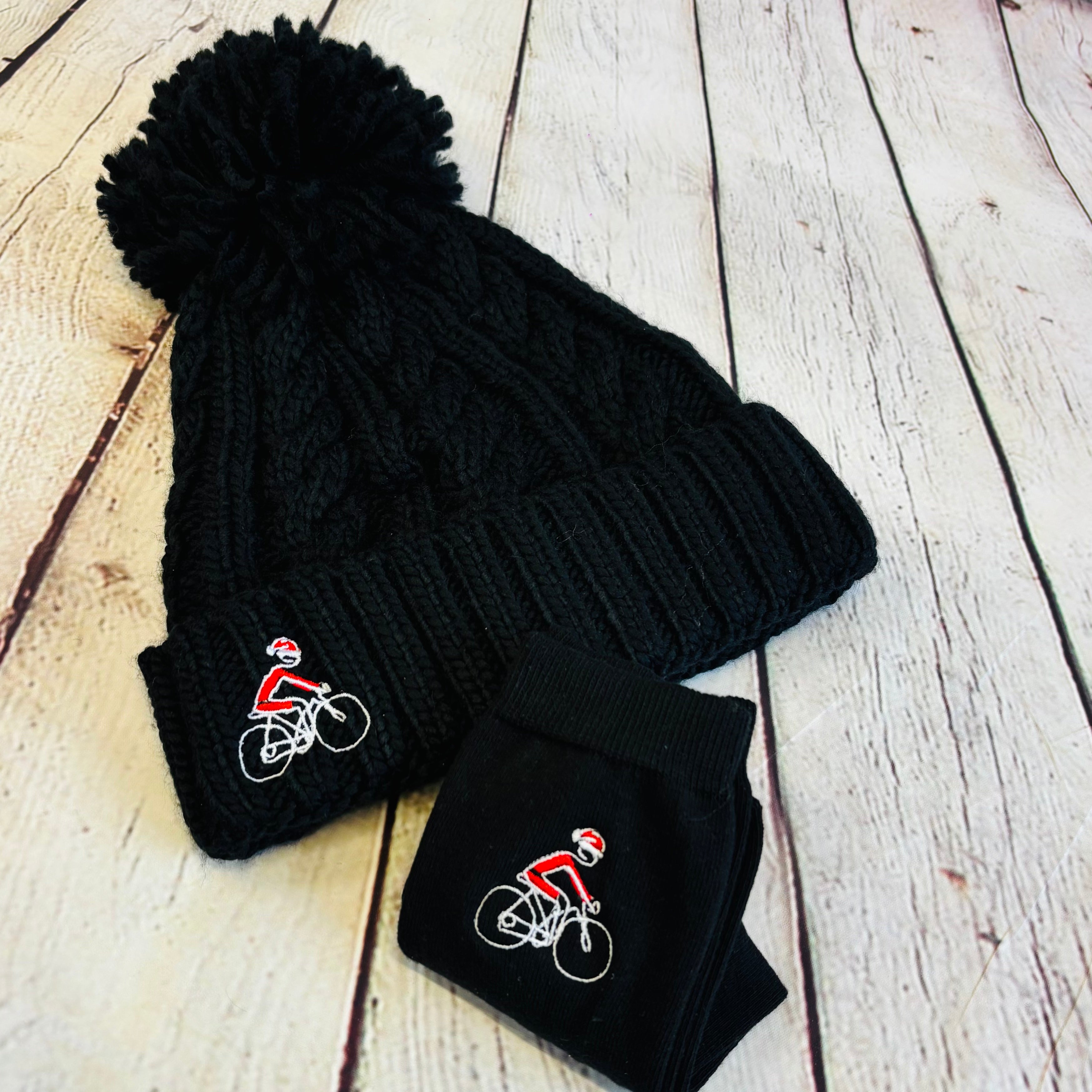 Cycling Santa Christmas Socks - LIMITED NUMBERS