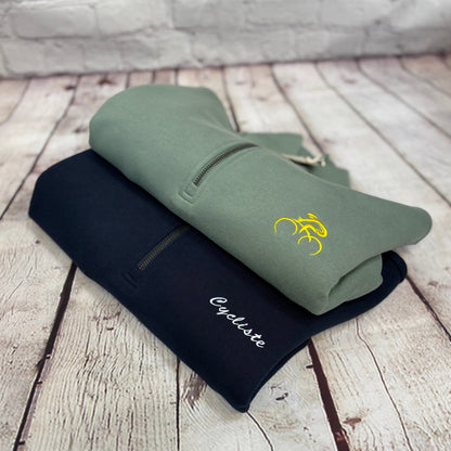 Tour de France Inspired Cyclist - 1/4 Zip Sweatshirt - (unisex)
