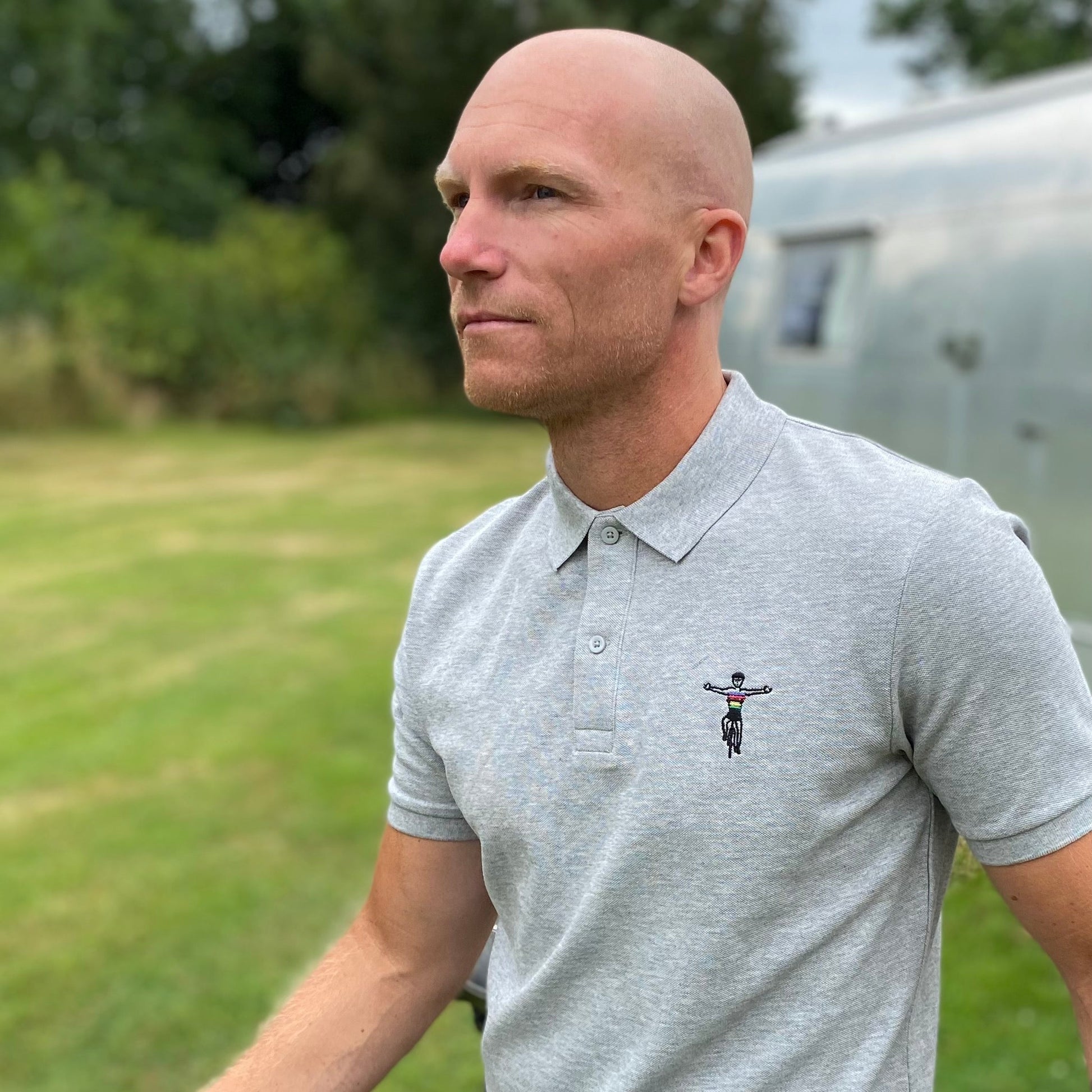 Finish Line Embroidered Polo Shirt - Spoke & Solace