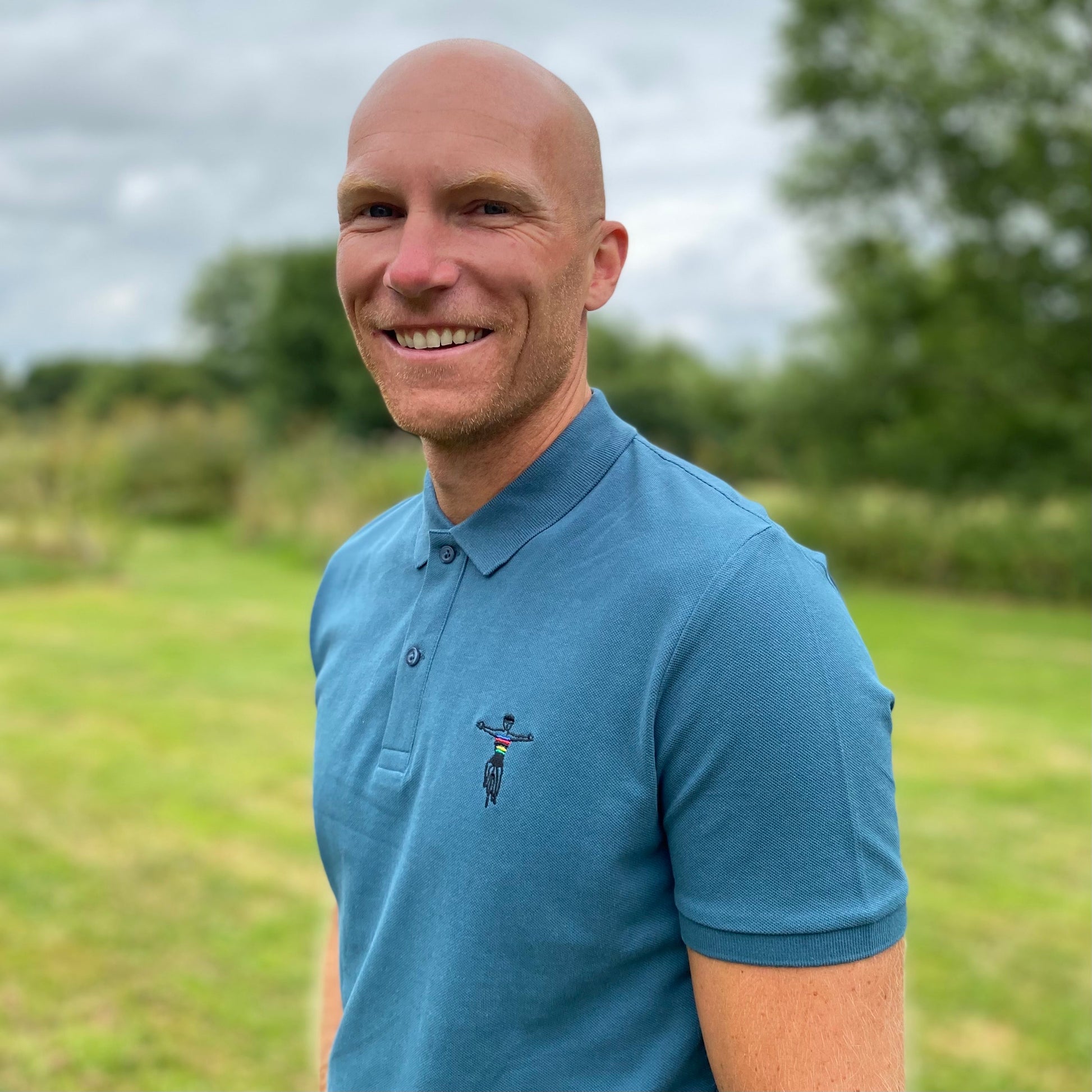 Finish Line Embroidered Polo Shirt - Spoke & Solace