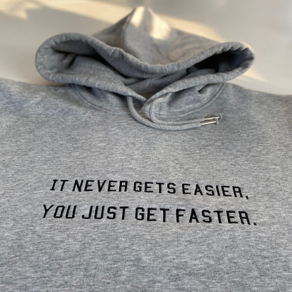 Women's It never gets easier... Embroidered Hoodie - Spoke & Solace