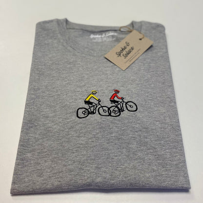 Mountain Bike Tour Embroidered T-Shirt - Spoke & Solace