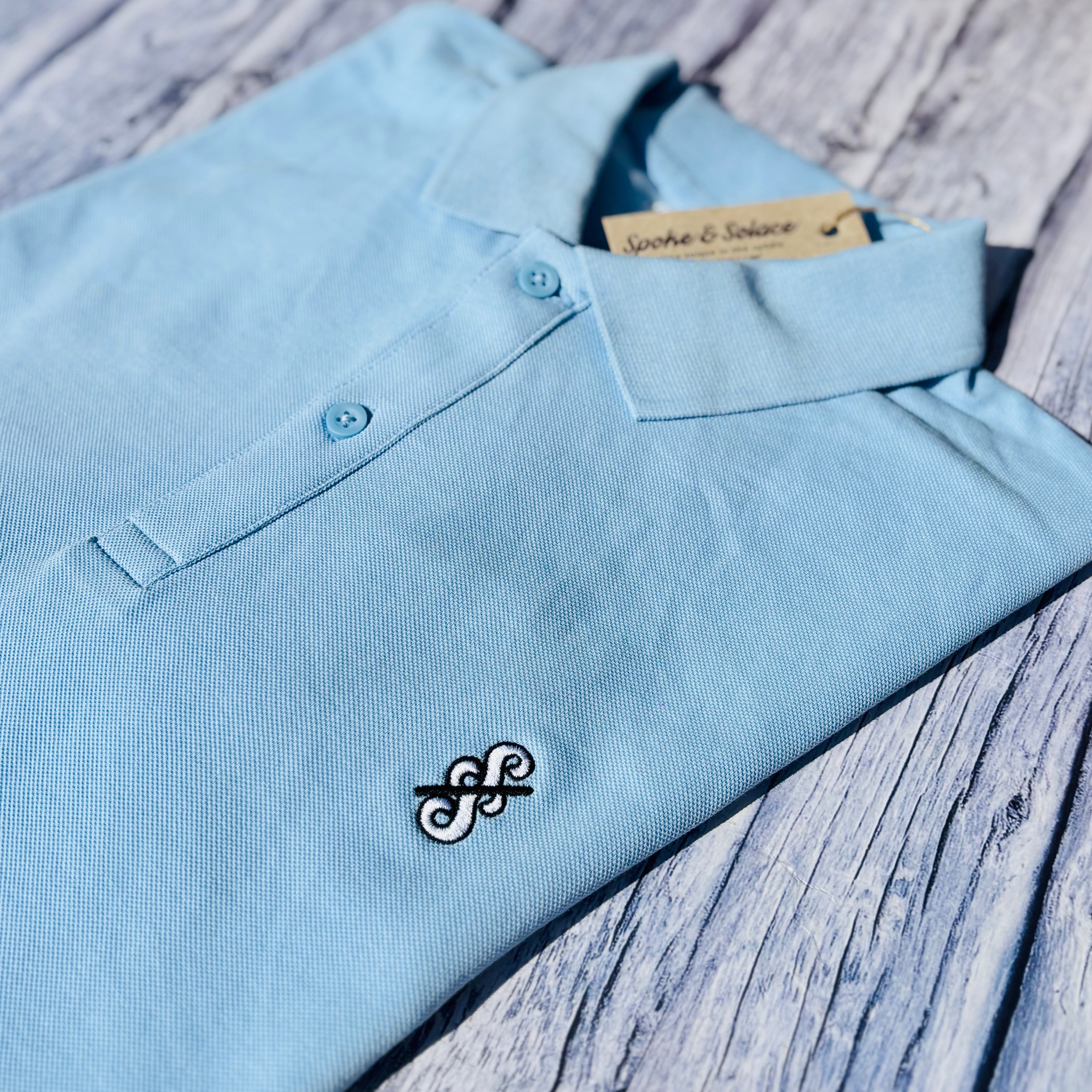 Spoke & Solace SS Embroidered Monochrome Polo Shirt
