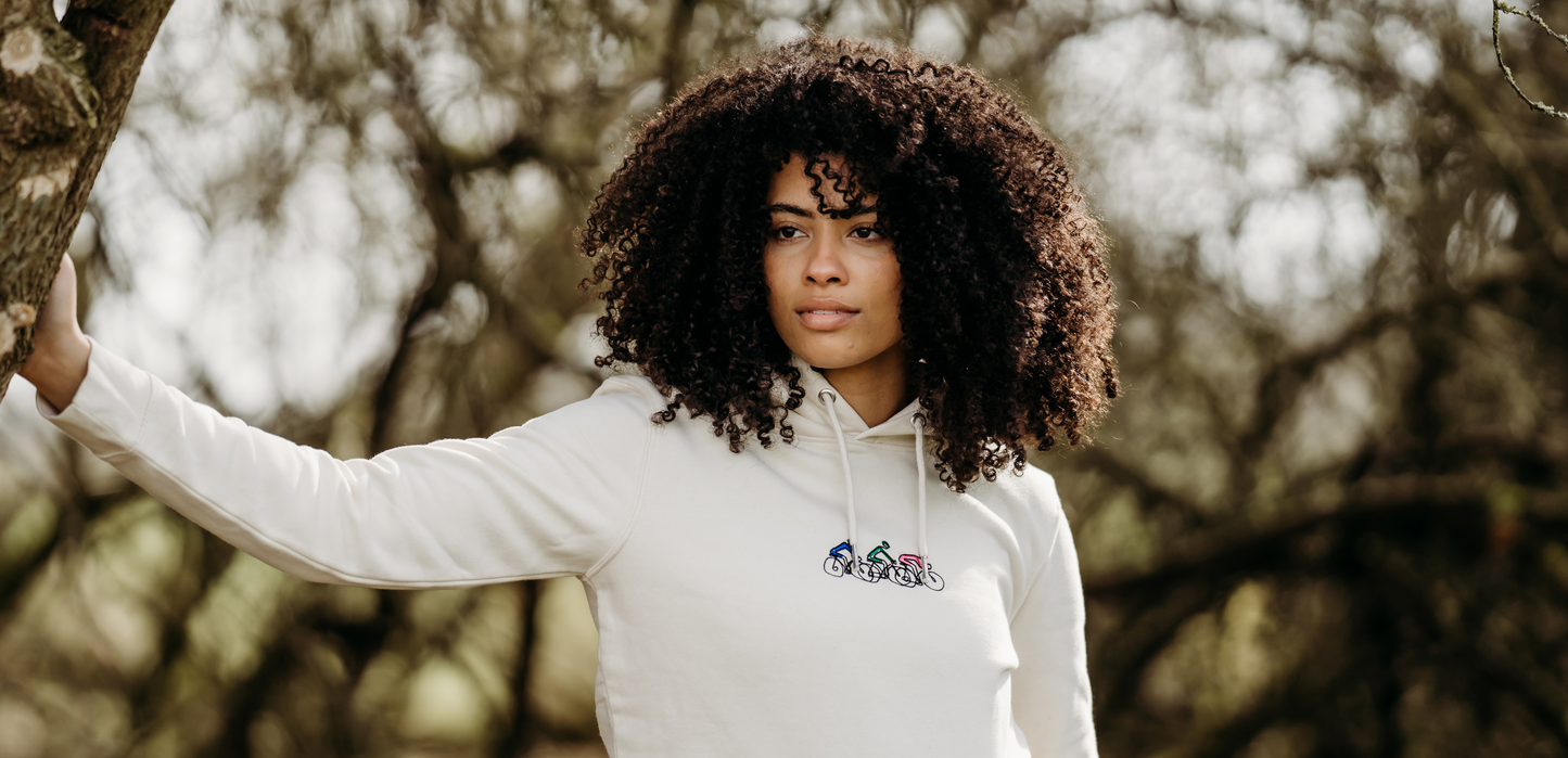 Womens Bike Tour Embroidered Hoodie - Spoke & Solace