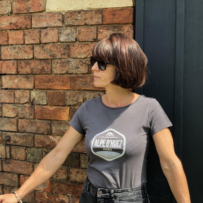 Women's Alpe D' Huez Shield T-Shirt - Spoke & Solace