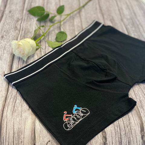 Cycling Duo - Mens Boxer Shorts. Perfect Valentines gift - Spoke & Solace