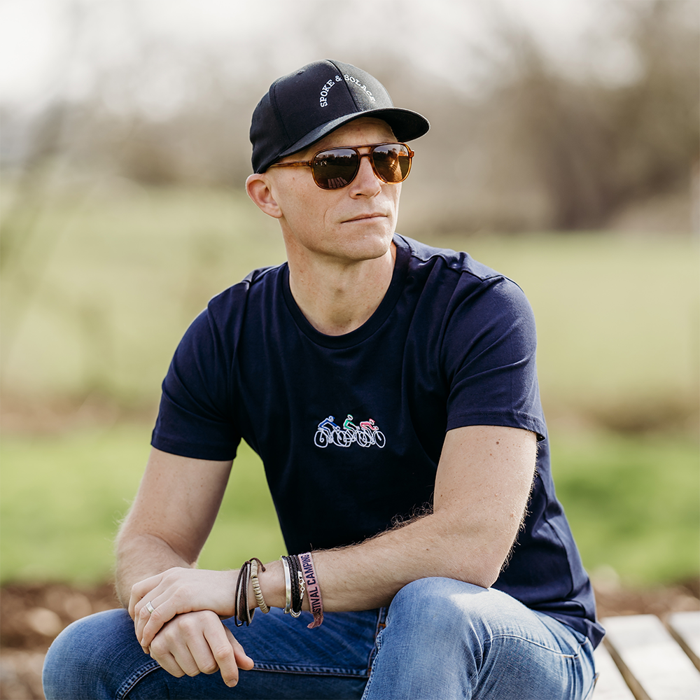 Bike Tour Embroidered T-Shirt - Spoke & Solace