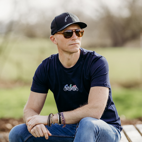 Bike Tour Embroidered T-Shirt - Spoke & Solace