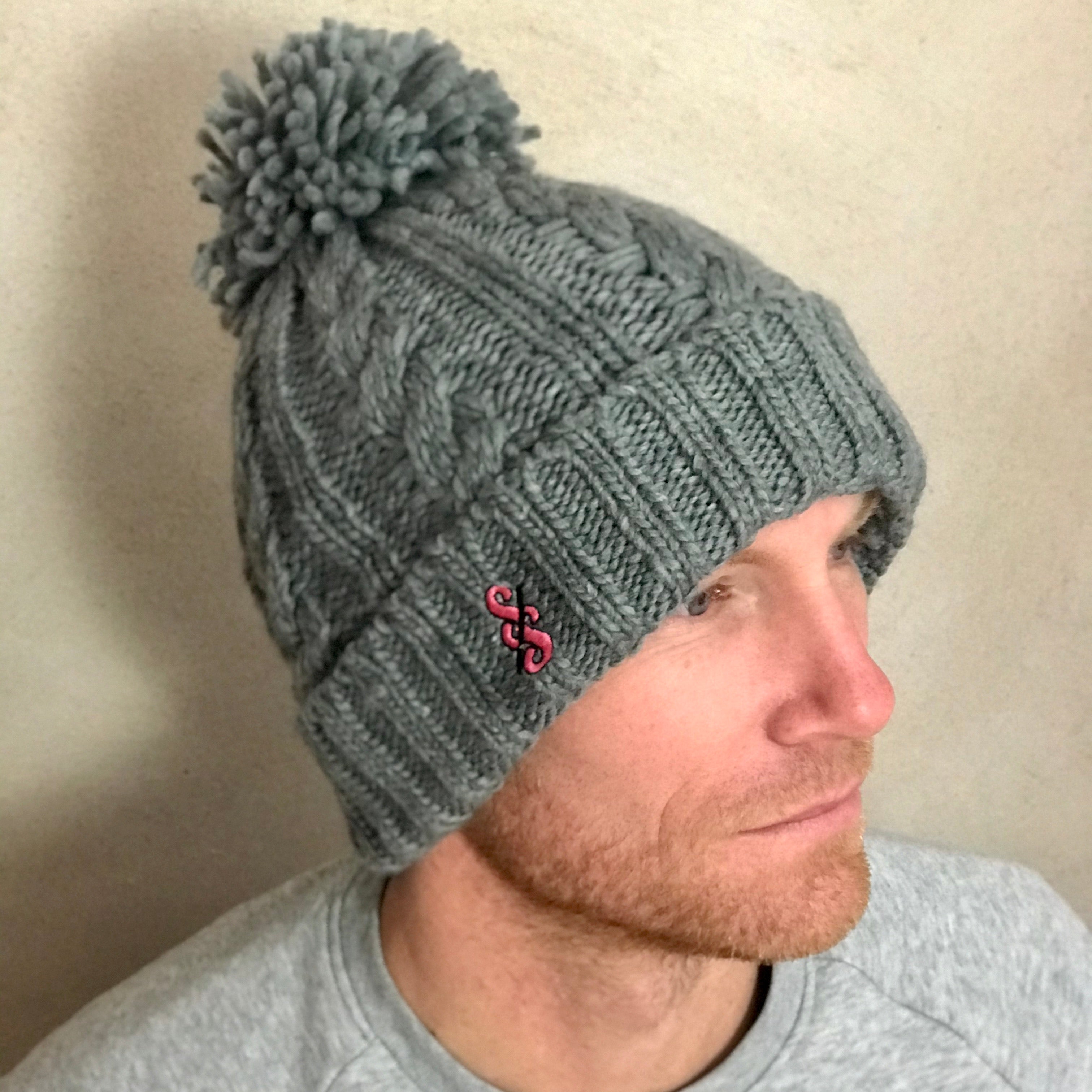 Cable Knit Melange Beanie - nod to the Giro d'Italia - Spoke & Solace